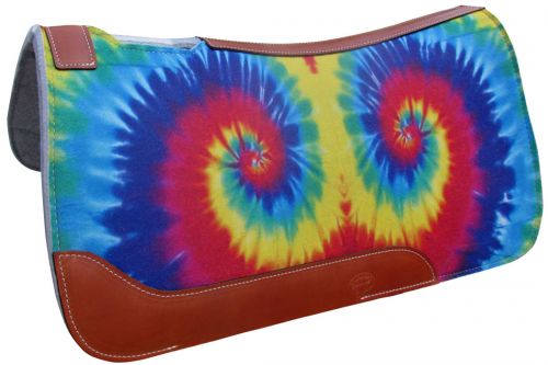23043: Showman ® 31" X 32" Tie Dye Printed Solid Felt Saddle Pad Western Saddle Pad Showman