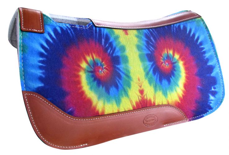 23094: Showman ® PONY SIZE 24" x 24" Tie-Dye printed solid felt saddle pad Western Saddle Pad Showman