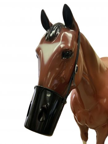 23336: Black Plastic Muzzle with Nose & Mouth Vents Primary Showman Saddles and Tack