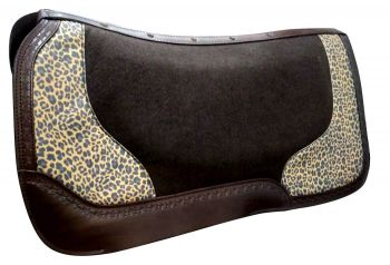 24049: Showman ® This Argentina leather saddle pad features a cheetah accent design and barbwire t Western Saddle Pad Showman