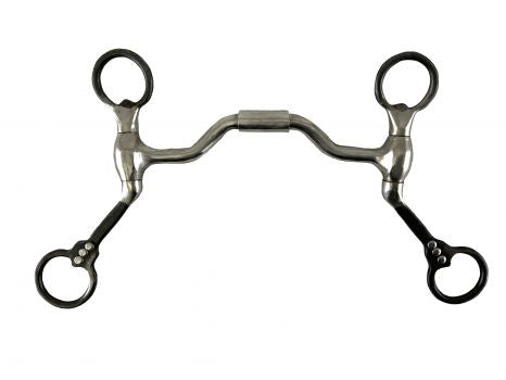 243310: Showman Sweet Iron Cheek bit with Stainless Steel roller mouth Bits Showman