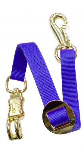 243405: 1" x 24" fully adjustable flat nylon trailer tie with quick release brass panic snap and b Primary Showman Saddles and Tack