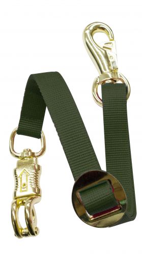 243405: 1" x 24" fully adjustable flat nylon trailer tie with quick release brass panic snap and b Primary Showman Saddles and Tack