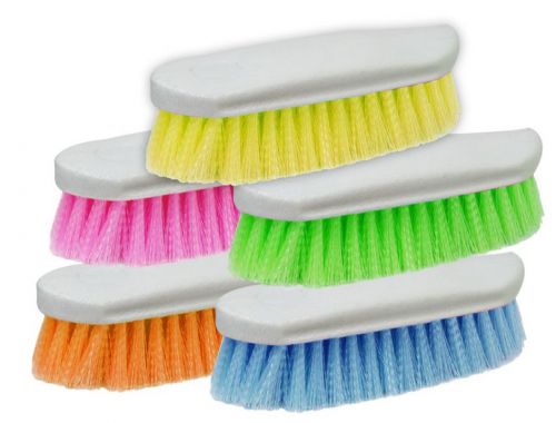 24525-2C: Neon color pack of 10 stiff bristle brushes Brush Showman Saddles and Tack