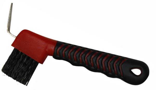 24572: Showman™ 6" hoof pick, made of durable plastic with black rubber grip tread Hoof Showman