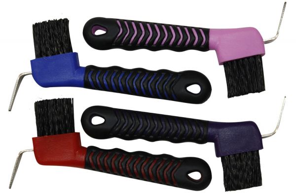 24572: Showman™ 6" hoof pick, made of durable plastic with black rubber grip tread Hoof Showman