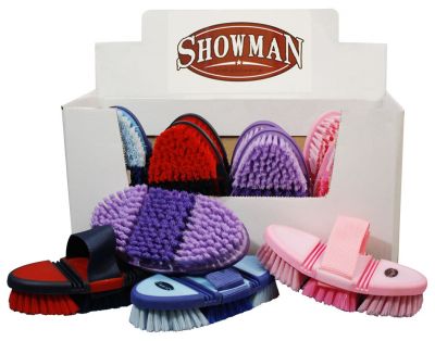 24574: Showman™ Soft touch, double jointed flexible handled brush with adjustable nylon hand strap Brush Showman