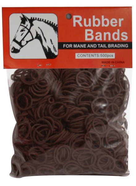 24591: Rubber band package of 500 Primary Showman Saddles and Tack
