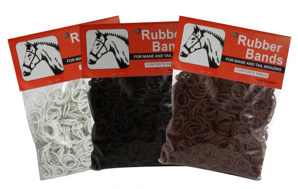 24591: Rubber band package of 500 Primary Showman Saddles and Tack
