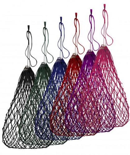 24801: Slow feed hay bag with rings Hay Feeder Showman Saddles and Tack