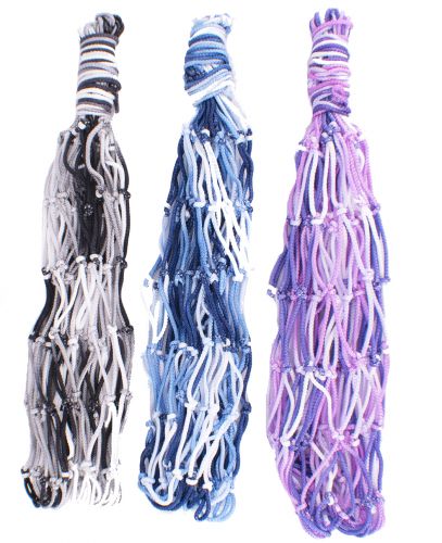 24804-4H: Showman ® Ombre nylon rope hay net Hay Feeder Showman