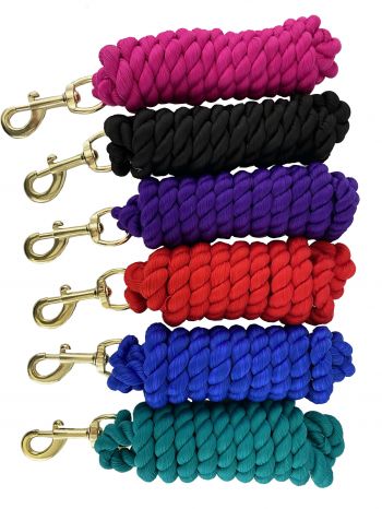24813: 8' Braided Cotton Lead Rope Primary Showman Saddles and Tack