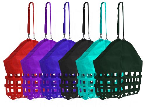 24815: Webbed nylon slow feed hay bag Hay Feeder Showman Saddles and Tack