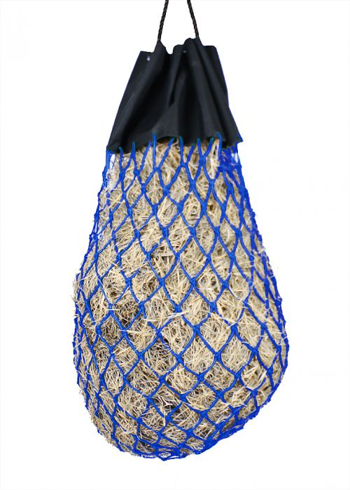 24823: Easy-fill slow feed nylon hay bag with drawstring top closure Hay Feeder Showman Saddles and Tack