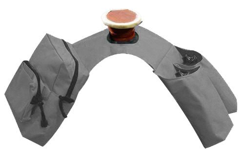 248392: Showman™ Insulated cordura horn bags with double pockets on one side and 2 water bottles o Horn Saddle Bags Showman Gray
