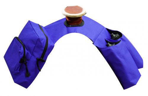 248392: Showman™ Insulated cordura horn bags with double pockets on one side and 2 water bottles o Horn Saddle Bags Showman Blue