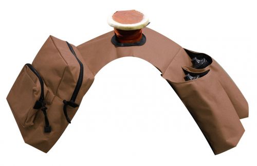 248392: Showman™ Insulated cordura horn bags with double pockets on one side and 2 water bottles o Horn Saddle Bags Showman Brown