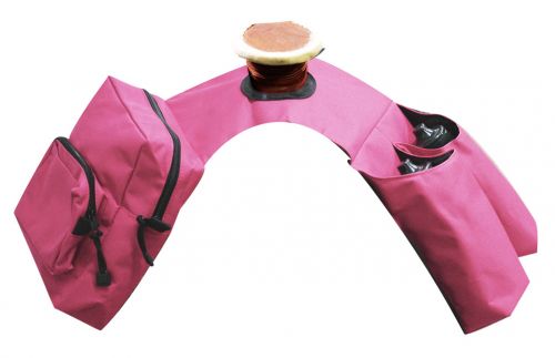 248392: Showman™ Insulated cordura horn bags with double pockets on one side and 2 water bottles o Horn Saddle Bags Showman Pink