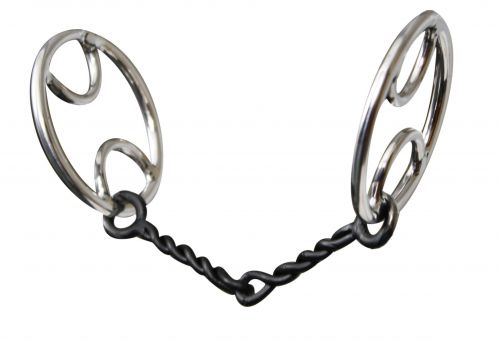 25032: Showman™ stainless steel divided O-ring sweet iron snaffle Bits Showman