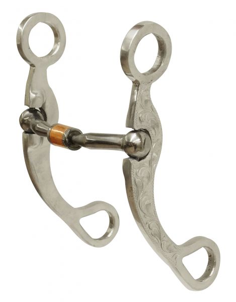 2548772: Showman ® Engraved aluminum shank bit with 5"curved mouth with copper roller Bits Showman