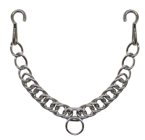 257200: 13" Stainless steel English chain with hooks Bits Showman Saddles and Tack