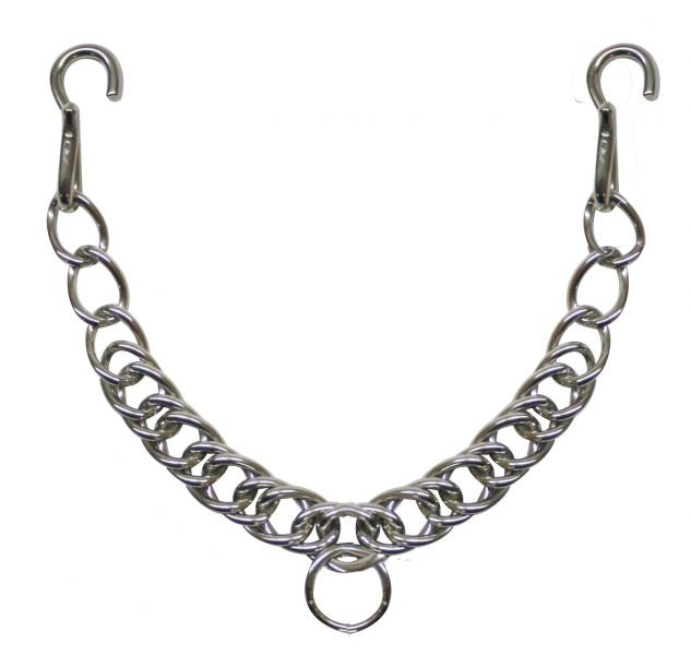 257201: 12" Stainless steel English chain with hooks Bits Showman Saddles and Tack