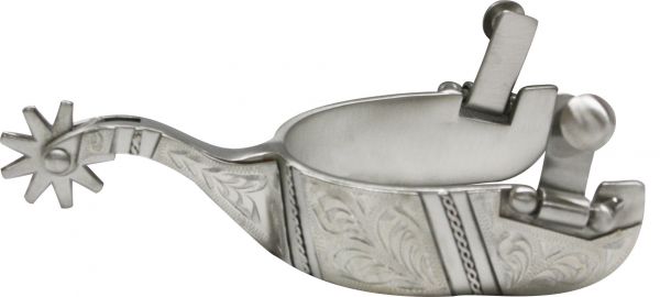 257340: Showman™ Stainless Steel Spur With Rope and Filigree Engraving Western Spurs Showman