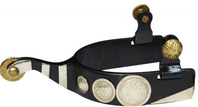25797: Showman™ black steel spur with 1" band and 2" shank Western Spurs Showman