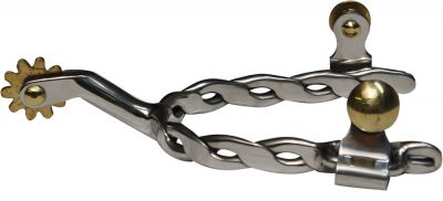 258860: Showman™ Stainless Steel Twisted Band Spur Western Spurs Showman