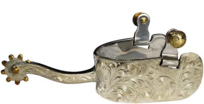 258871: Showman™ Stainless Steel Show Spur With Engraved Silver Overlay Western Spurs Showman
