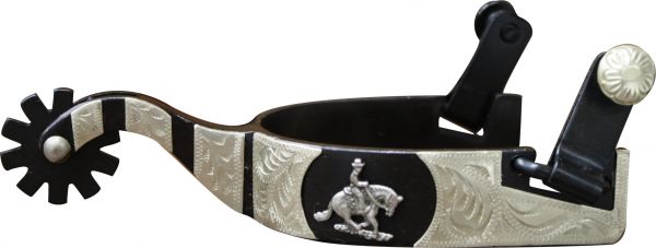 258955: Showman™ black steel spur with 1" band and 2 Western Spurs Showman