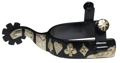2590121: Showman™ black steel spur with 1" band and 2 Western Spurs Showman