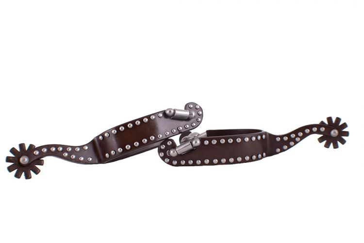 25920Q: Showman ® Men's brown steel spur with silver studs Western Spurs Showman