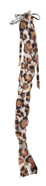 26-6318-L: Showman ® Durable leopard print Lycra® braid-in tail bag features 3 divided slots that Primary Showman