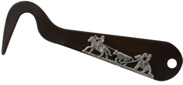 261028: Team roping brown steel silver engraved hoof pick Hoof Showman Saddles and Tack