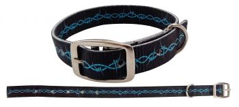 27512: Showman Couture ™ Black with Barbwire design nylon dog collar Primary Showman