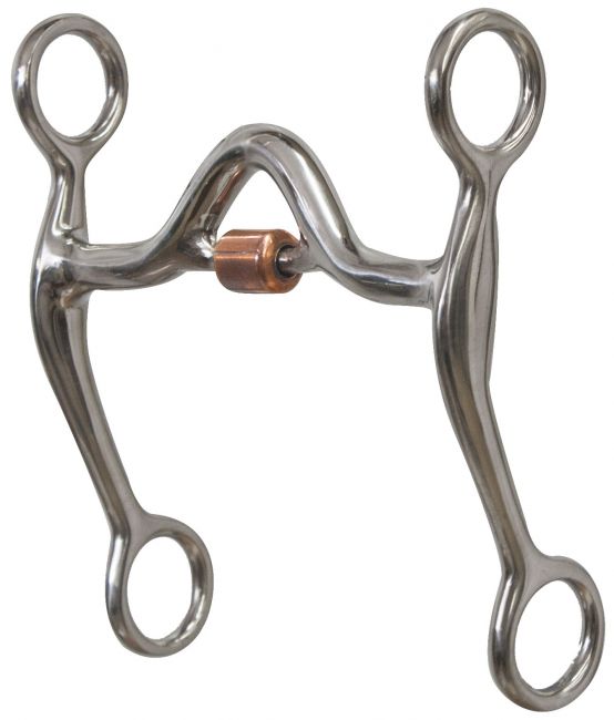 28-1083: Showman ® stainless steel curb bit with copper roller port Bits Showman