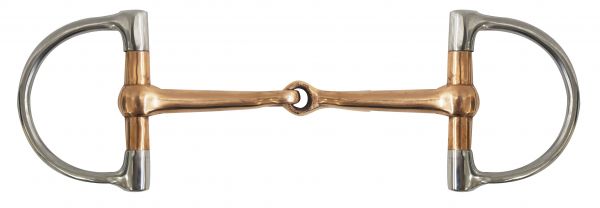 28-1086-C: Showman ® 5" copper snaffle D ring bit Bits Showman