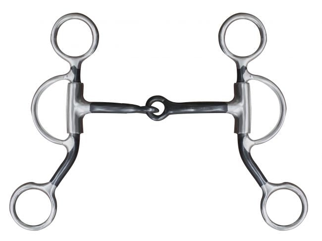 28-1165: Showman ® stainless steel swivel snaffle bit with 5" sweet iron mouth Bits Showman
