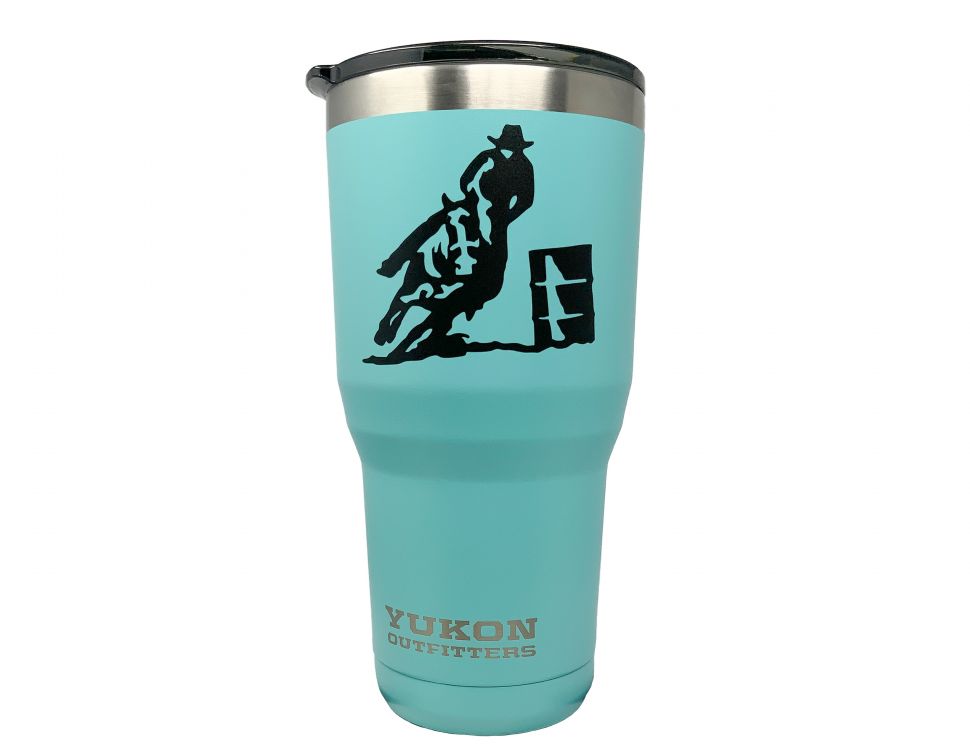 30 oz Insulated Barrel Racer Stainless Steel double wall Teal Tumbler Tumbler Shiloh