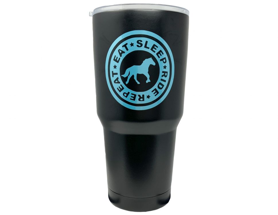 30 oz Insulated Eat, Sleep, Ride, Repeat Stainless Steel double wall Black Tumbler Tumbler Shiloh