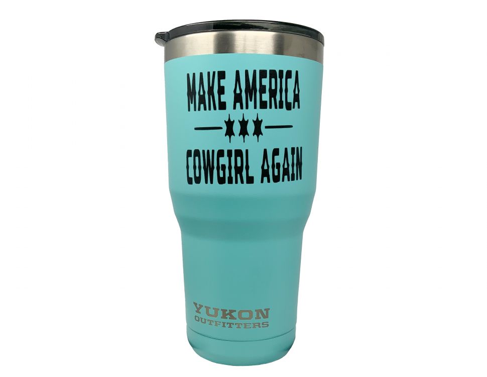 30 oz Insulated Make America Cowgirl Again Stainless Steel double wall Teal Tumbler Tumbler Shiloh