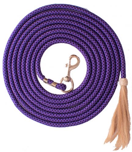 3031: 25' nylon pro braid lunge line with horse hair tassel Primary Showman Saddles and Tack