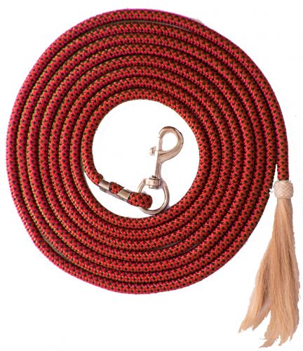 3031: 25' nylon pro braid lunge line with horse hair tassel Primary Showman Saddles and Tack