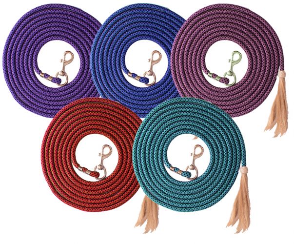 3031: 25' nylon pro braid lunge line with horse hair tassel Primary Showman Saddles and Tack