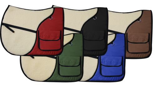 30976: Showman™ English saddle pad with saddle pockets in rear for carrying beverages, food, or ac English Saddle Pad Showman