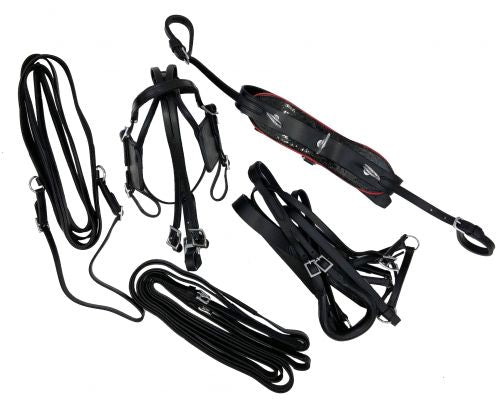 3131: Mini Horse / Small Pony leather driving harness This set features an adjustable blind bridle Driving Harness Showman Saddles and Tack