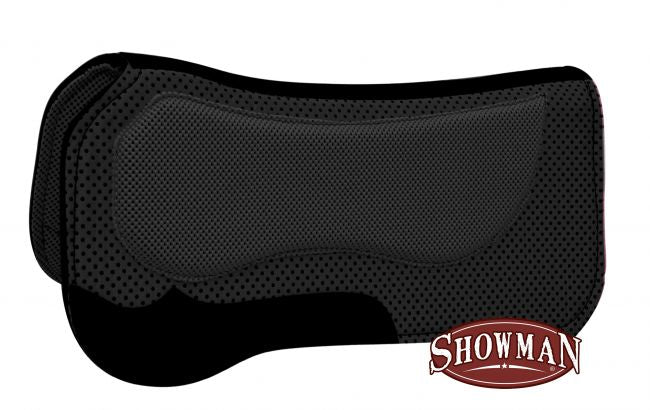 31996-3: Showman® contoured ½" thick waffle pad with suede wear leathers Western Saddle Pad Showman