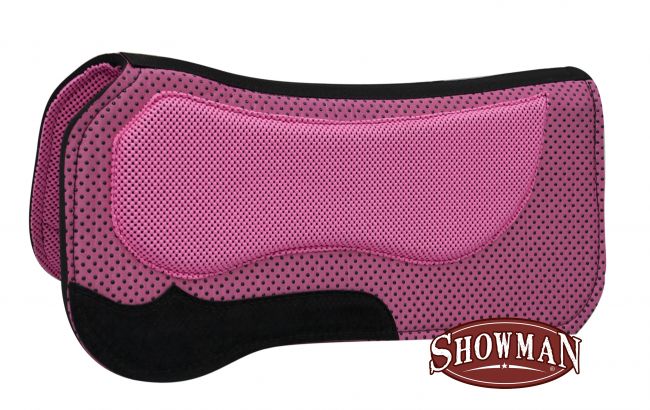 31996-3: Showman® contoured ½" thick waffle pad with suede wear leathers Western Saddle Pad Showman