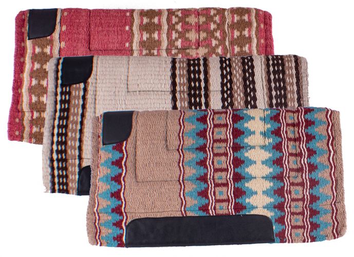 32" x 34" Woven wool top cutter style saddle pad with fleece bottom Western Saddle Pad Shiloh
